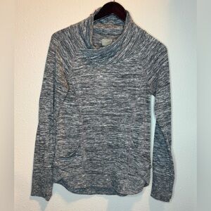 Athleta Women’s Dolman Sleeve Space Gray Cowl Neck Jacket Thumbholes Pockets